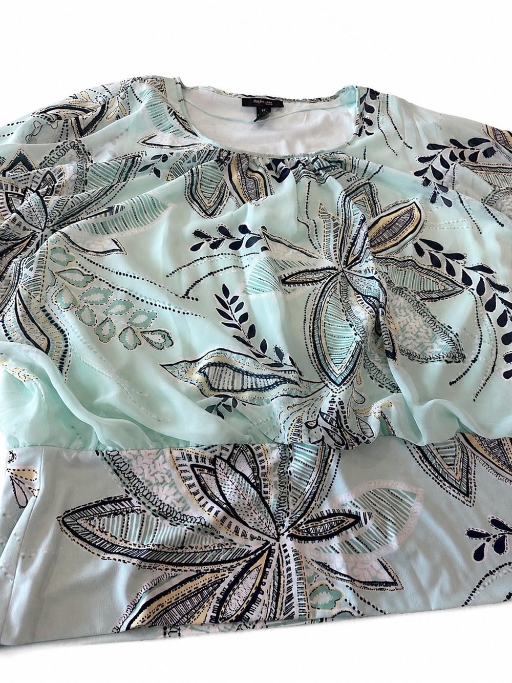 Style & Co. Mint Floral Print Tunic Top